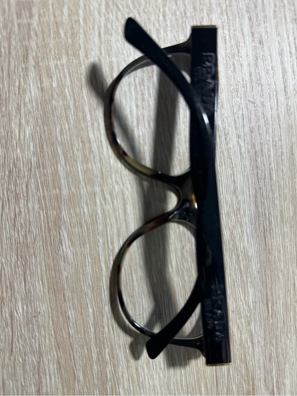 Prada Black with Tortoiseshell Accent Round Optical Frames